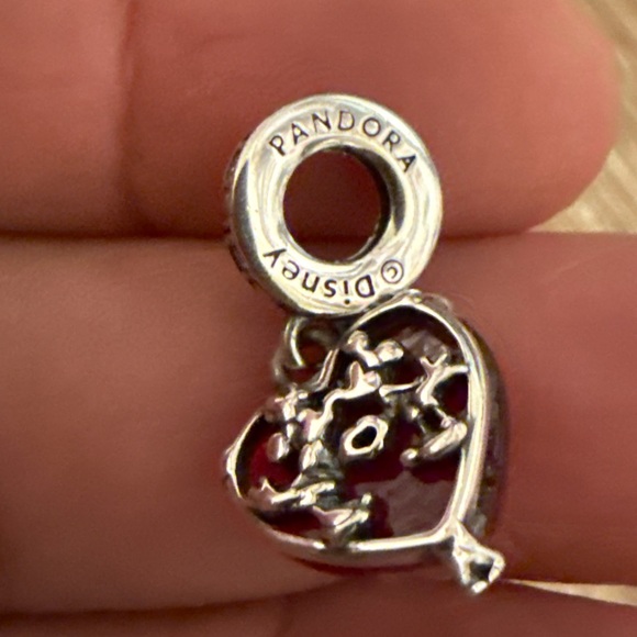 Pandora Silver Heart Dangle Charm with Floral Cutout - Silver - Picture 2 of 5